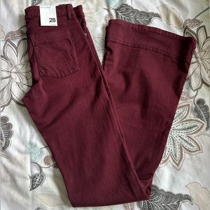 Alice + Olivia Burgundy Flare & Wide Leg Jeans